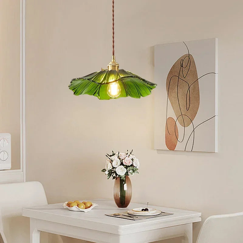 Lampa Wisząca Retro | Szkło W Kwiaty 1.5kg - Idealna Do Salonu, Stylowe Oświetlenie 3