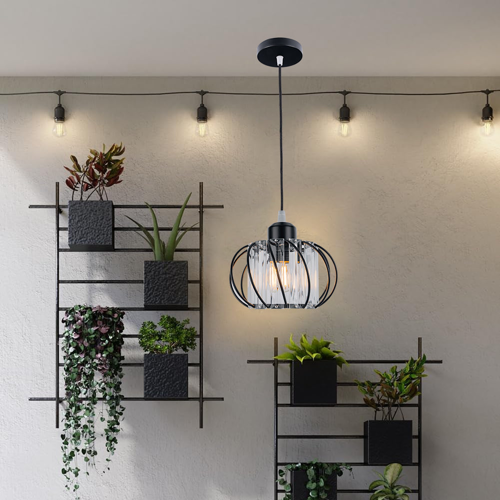 Lampa Wisząca Szklana Kula z Metalową Ramą – Nowoczesna Lampa do Salonu, Korytarza i Sypialni 4