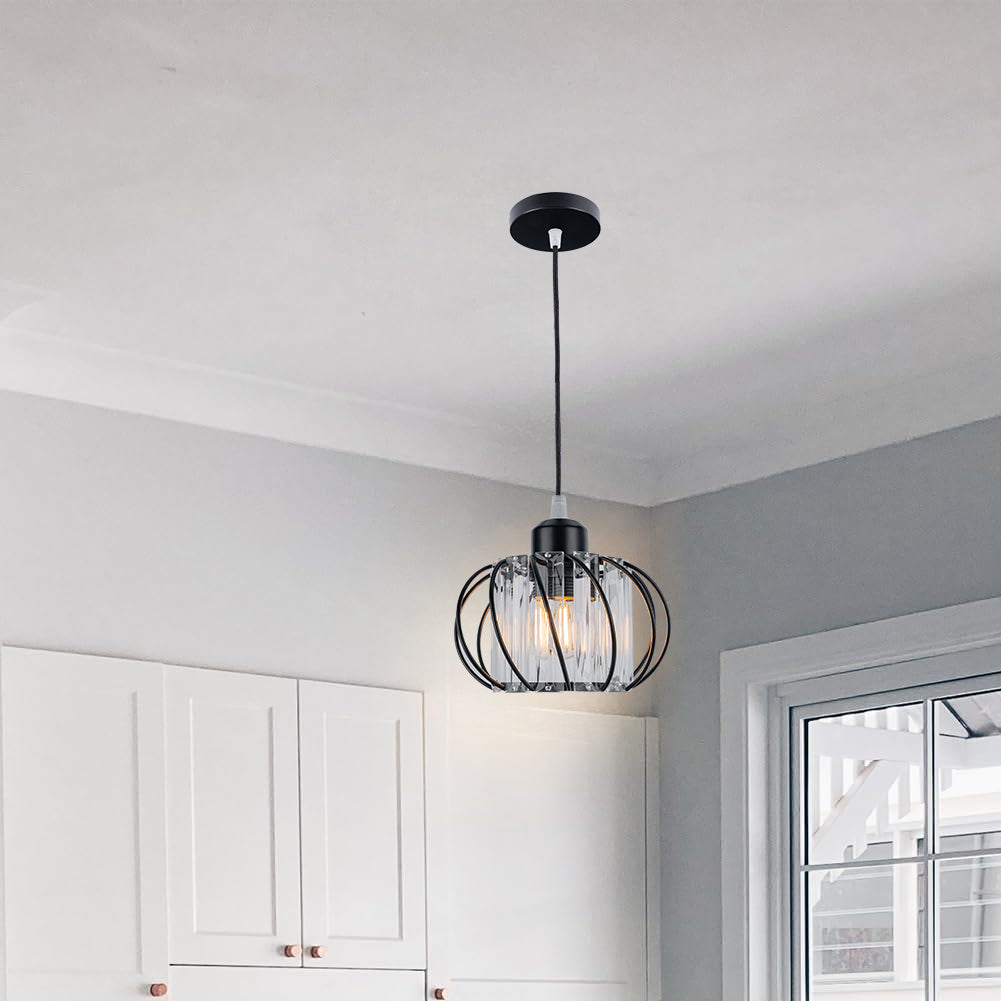 Lampa Wisząca Szklana Kula z Metalową Ramą – Nowoczesna Lampa do Salonu, Korytarza i Sypialni 5