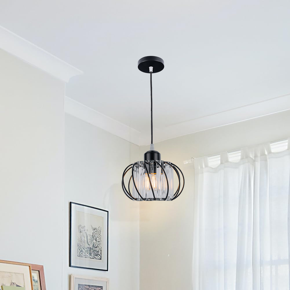 Lampa Wisząca Szklana Kula z Metalową Ramą – Nowoczesna Lampa do Salonu, Korytarza i Sypialni 6