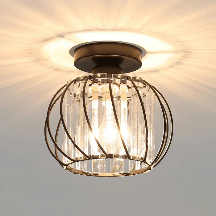 Lampa Wisząca Szklana Kula z Metalową Ramą – Nowoczesna Lampa do Salonu, Korytarza i Sypialni 8