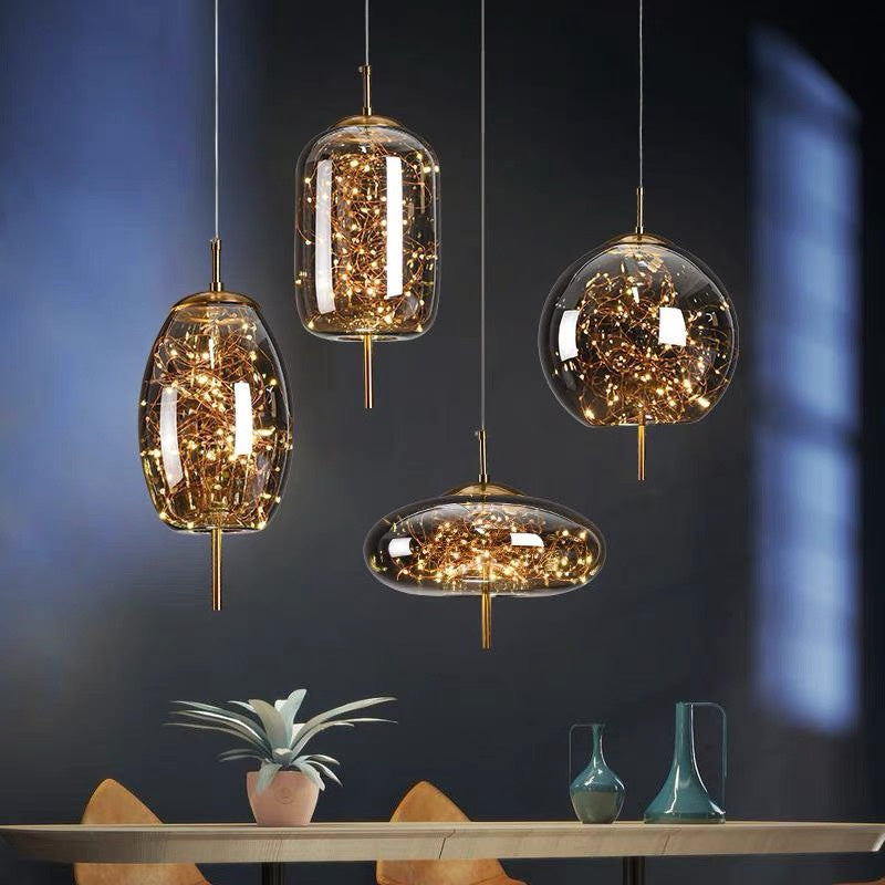 Lampa Wisząca Szklana LED z Regulowanym Przewodem – Nowoczesna Lampa do Salonu i Jadalni, Idealna Nad Stół 13
