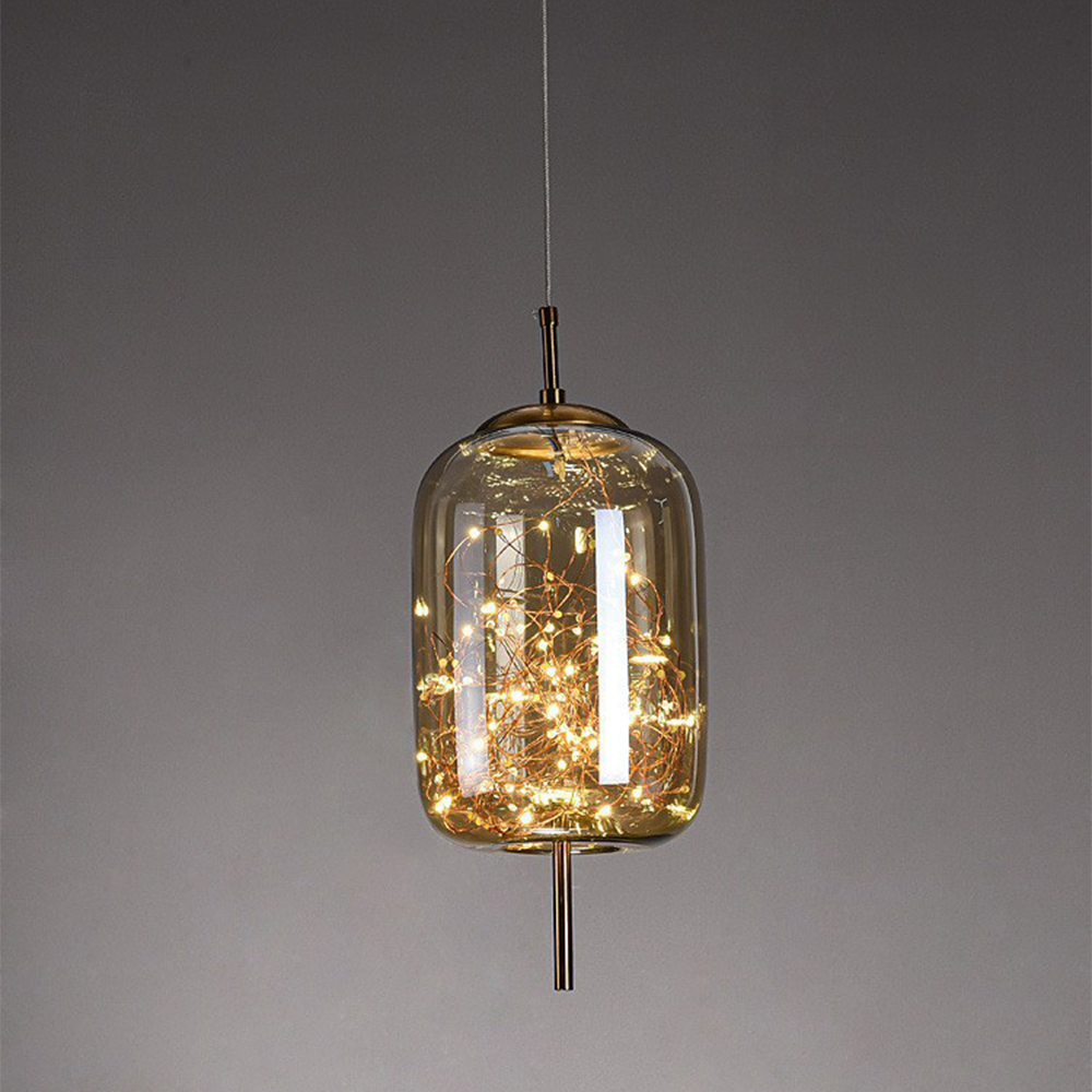 Lampa Wisząca Szklana LED z Regulowanym Przewodem – Nowoczesna Lampa do Salonu i Jadalni, Idealna Nad Stół 2