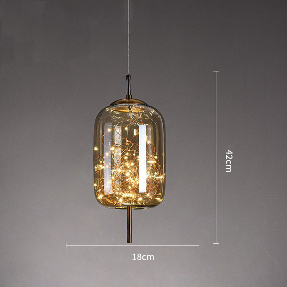Lampa Wisząca Szklana LED z Regulowanym Przewodem – Nowoczesna Lampa do Salonu i Jadalni, Idealna Nad Stół 3