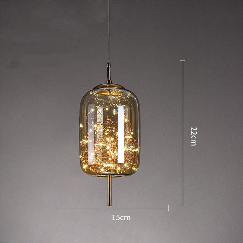 Lampa Wisząca Szklana LED z Regulowanym Przewodem – Nowoczesna Lampa do Salonu i Jadalni, Idealna Nad Stół 4
