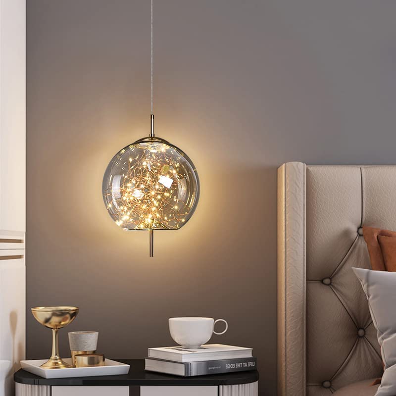 Lampa Wisząca Szklana LED z Regulowanym Przewodem – Nowoczesna Lampa do Salonu i Jadalni, Idealna Nad Stół 5