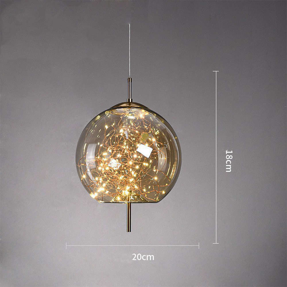 Lampa Wisząca Szklana LED z Regulowanym Przewodem – Nowoczesna Lampa do Salonu i Jadalni, Idealna Nad Stół 7