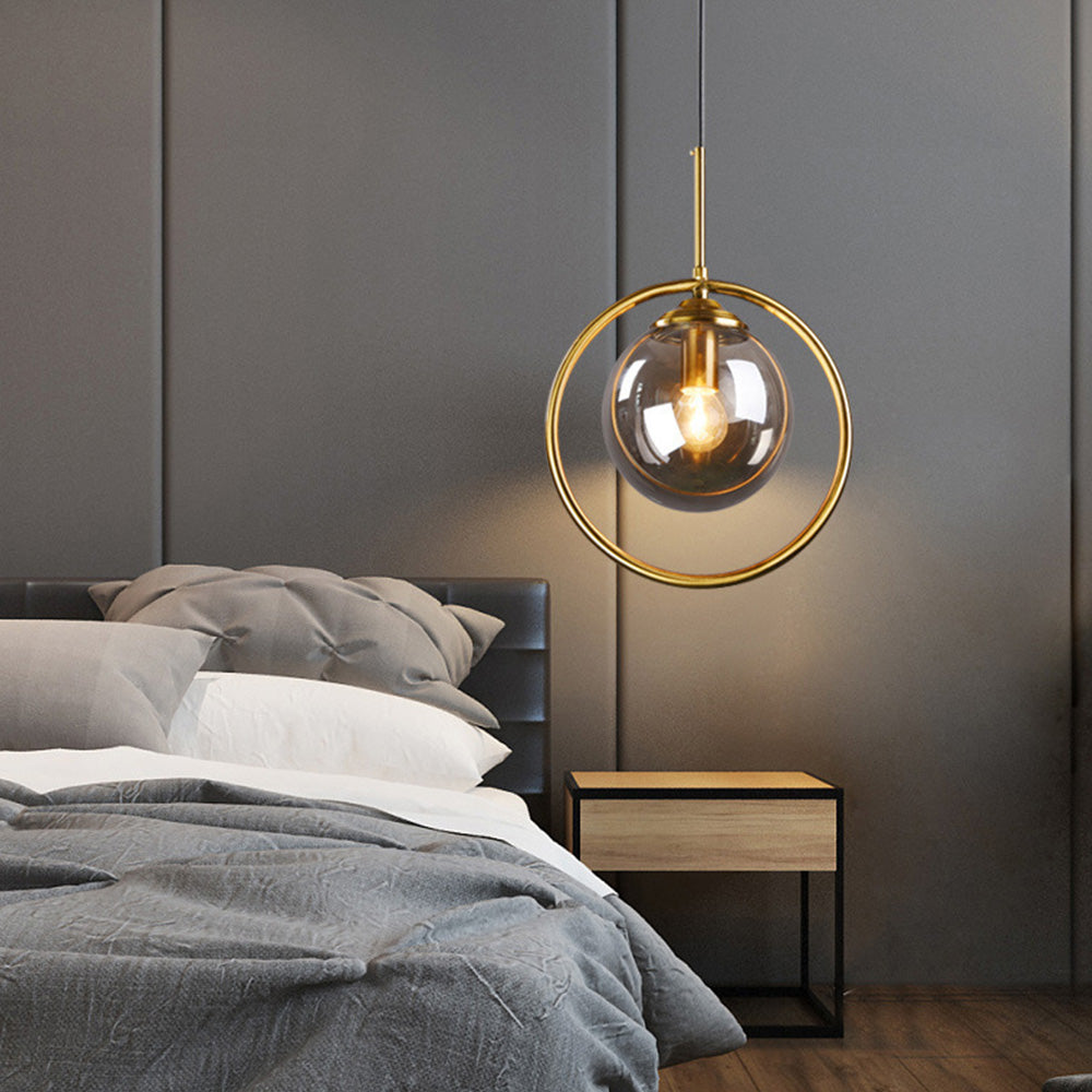 Lampa Wisząca Szklana z Metalowymi Elementami | Elegancki Żyrandol do Salonu, Idealna Nadzór nad Stołem 2