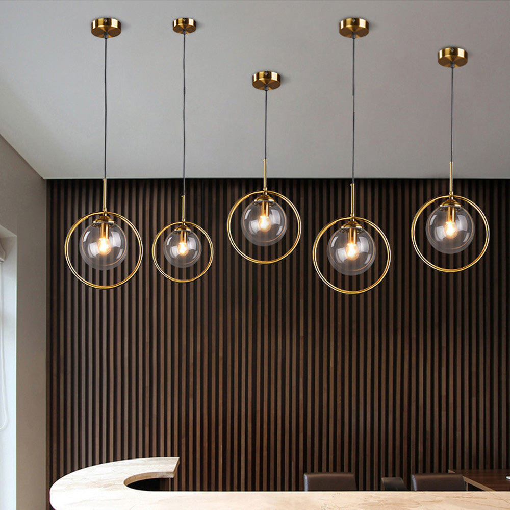 Lampa Wisząca Szklana z Metalowymi Elementami | Elegancki Żyrandol do Salonu, Idealna Nadzór nad Stołem 3