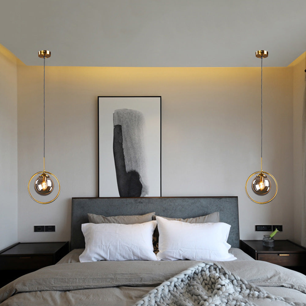 Lampa Wisząca Szklana z Metalowymi Elementami | Elegancki Żyrandol do Salonu, Idealna Nadzór nad Stołem 4