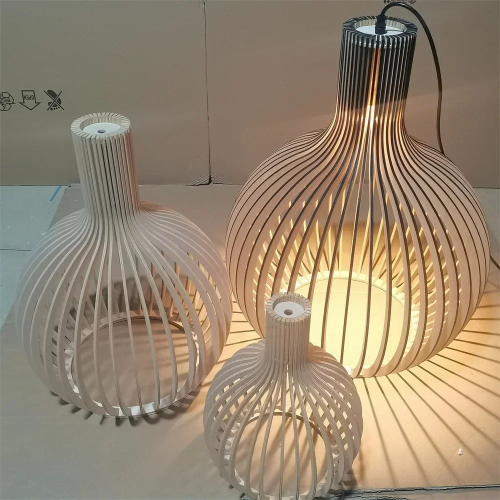 Lampa Wisząca Z Drewna | Elegancki Design 1,5 Kg Do Salonu, Sypialni, Biura 2