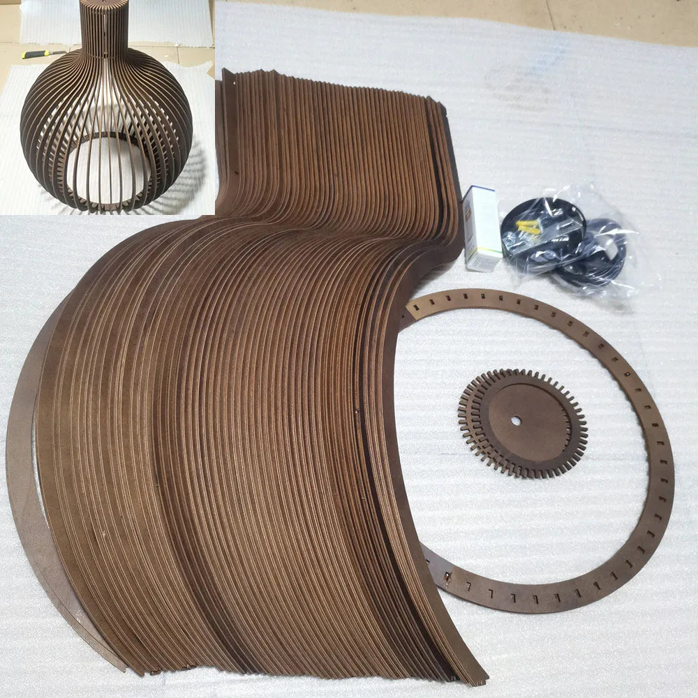 Lampa Wisząca Z Drewna | Elegancki Design 1,5 Kg Do Salonu, Sypialni, Biura 7