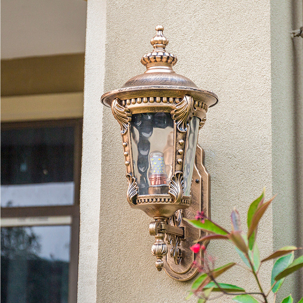 Lampa Zewnętrzna Vintage z Szklanym Kloszem i Aluminiową Obudową – Oświetlenie na Dom, Idealna do Ogrodu i Patio 3