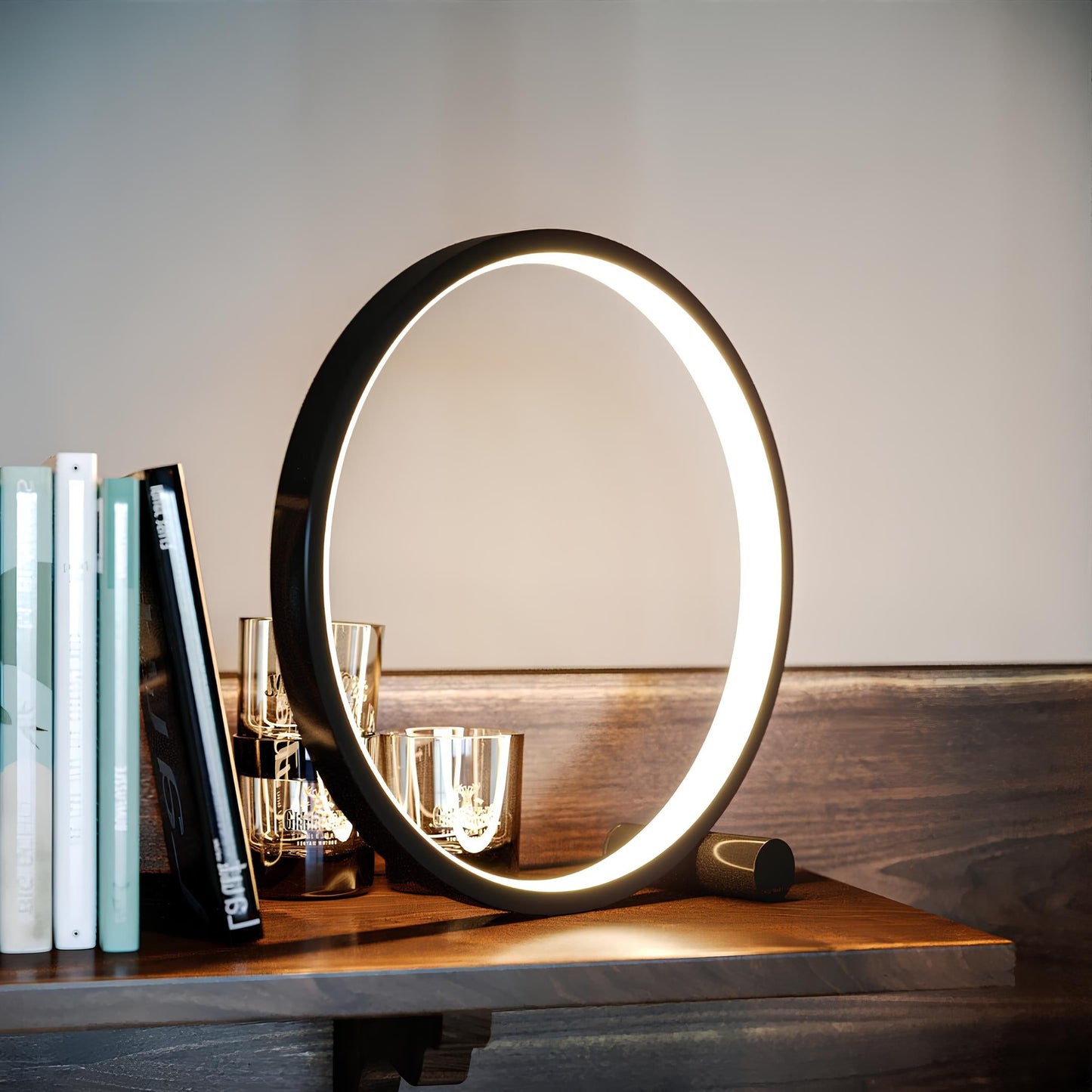 Lampka Nocna LED Halo | Dimmable, Minimalistyczna Lampa do Sypialni, 25 cm 7