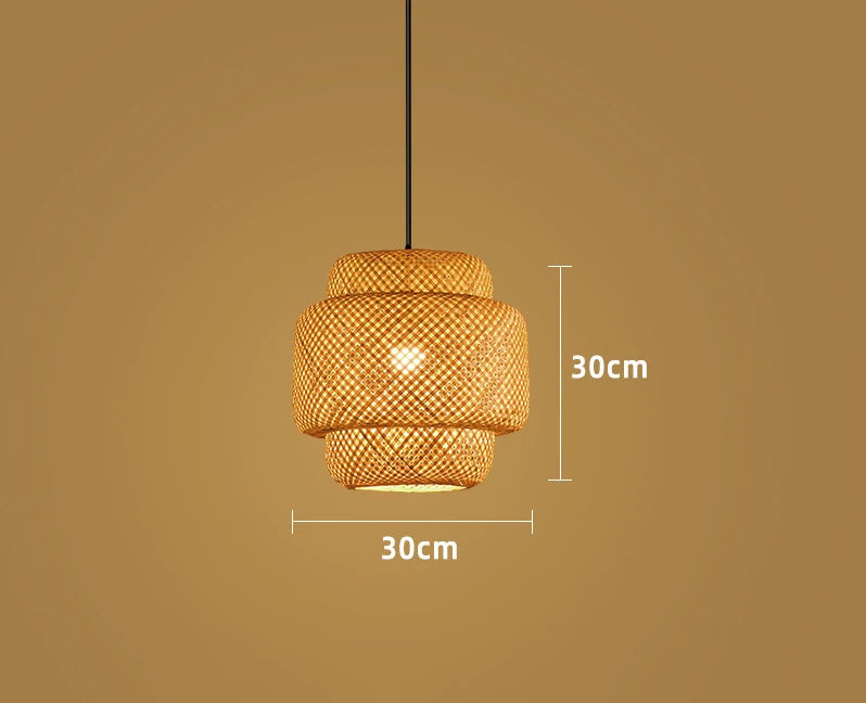 Latarnia Bambusowa 30cm | Ręcznie Tkane Abażury, Naturalny Rattan, 1kg 6