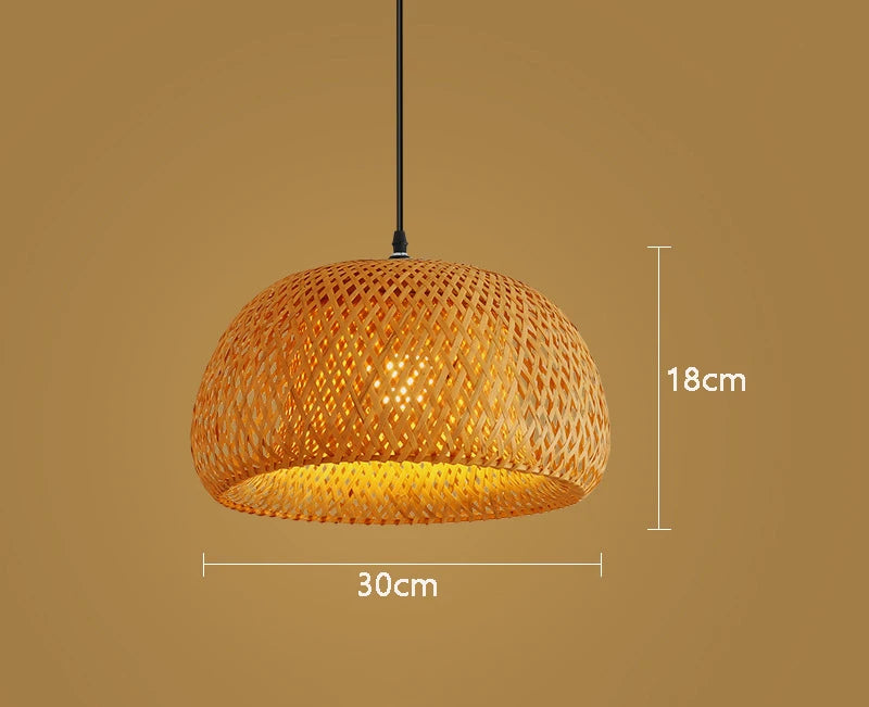 Latarnia Bambusowa 30cm | Ręcznie Tkane Abażury, Naturalny Rattan, 1kg 7