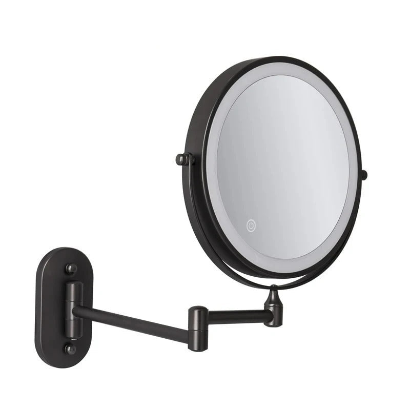 Lusterko do Makijażu LED z Regulowanym Oświetleniem i Chromowaną Ramą – 20 cm, Powiększające Kosmetyczne Lusterko z USB 7