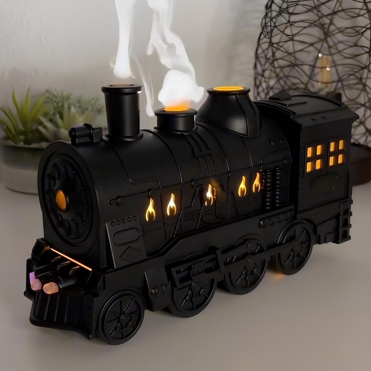Nawilżacz Powietrza Ewaporacyjny w Kształcie Lokomotywy Parowej | Vintage Design, Kompaktowy 5
