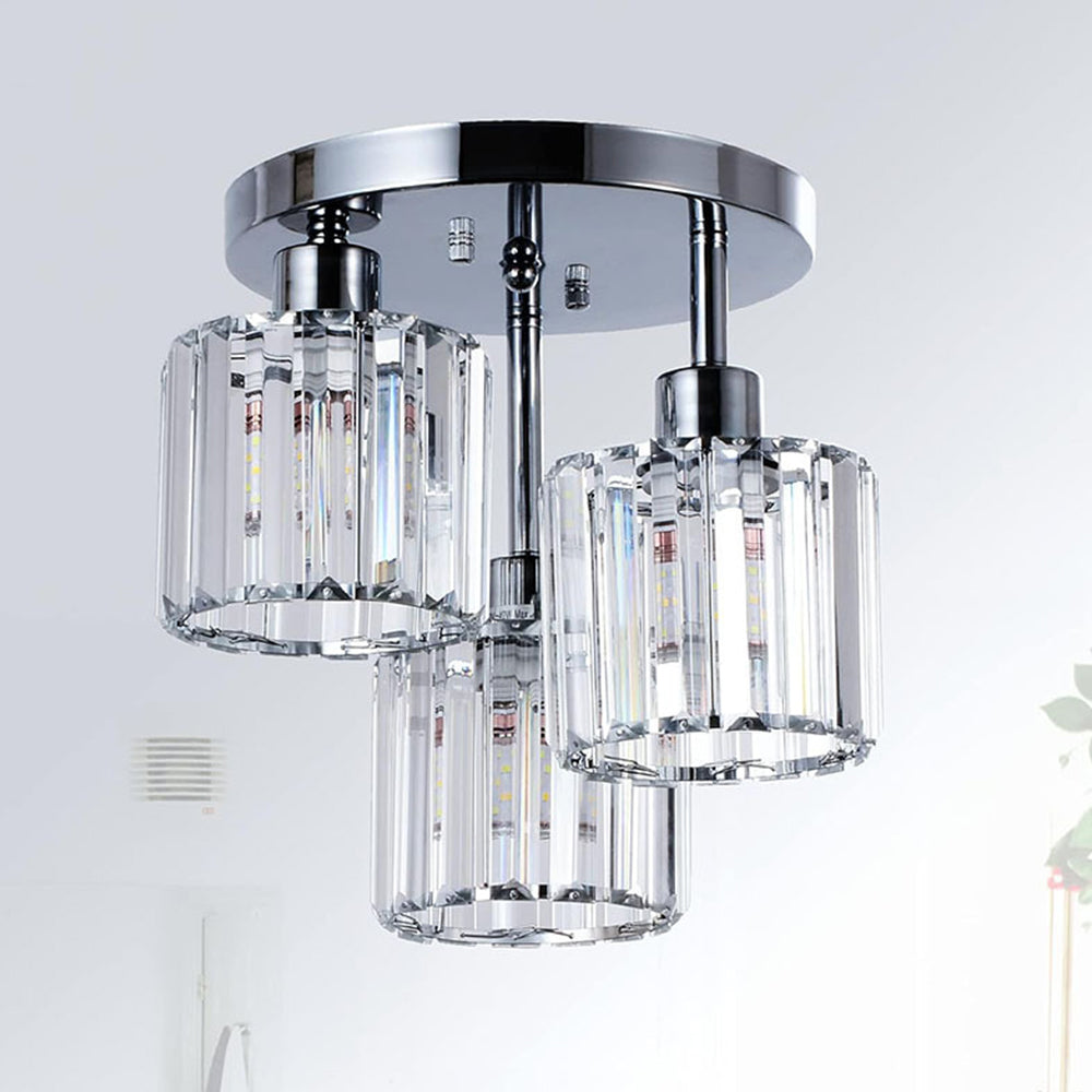 Nowoczesna Kryształowa Lampa Sufitowa Półplafonowa 3x E27 25cm – Elegancka Lampa Sufitowa do Sypialni i Salonu 9