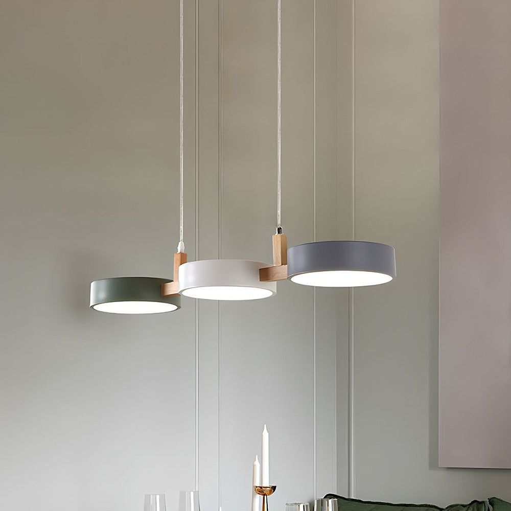 Nowoczesna Płaska Lampa Sufitowa LED z Żelaza i Drewna – Styl Nordic do Kuchni i Jadalni, Idealna do Salonów 4