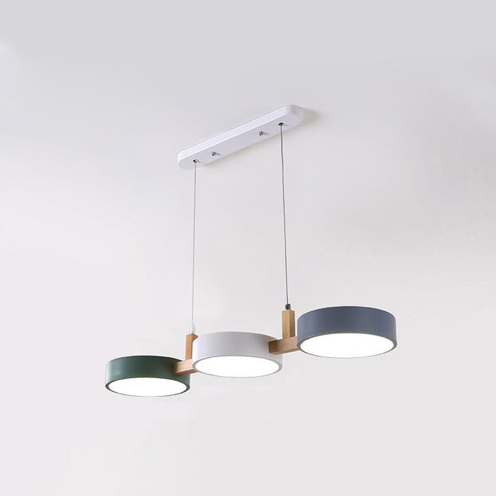 Nowoczesna Płaska Lampa Sufitowa LED z Żelaza i Drewna – Styl Nordic do Kuchni i Jadalni, Idealna do Salonów 7