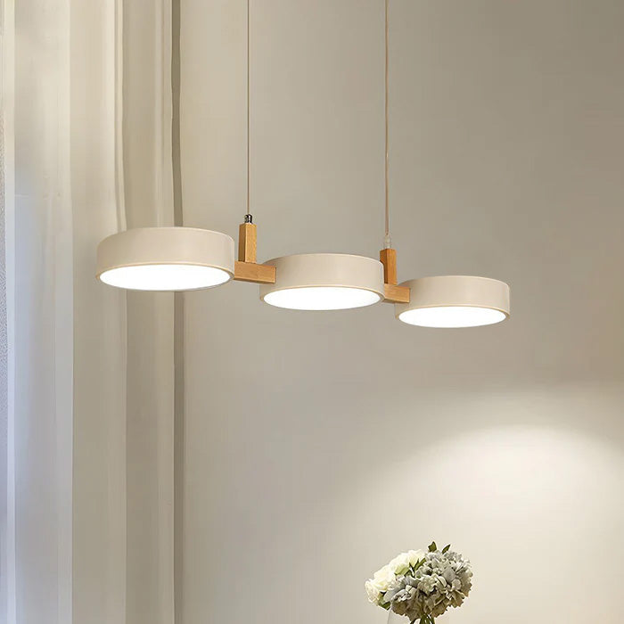 Nowoczesna Płaska Lampa Sufitowa LED z Żelaza i Drewna – Styl Nordic do Kuchni i Jadalni, Idealna do Salonów 8