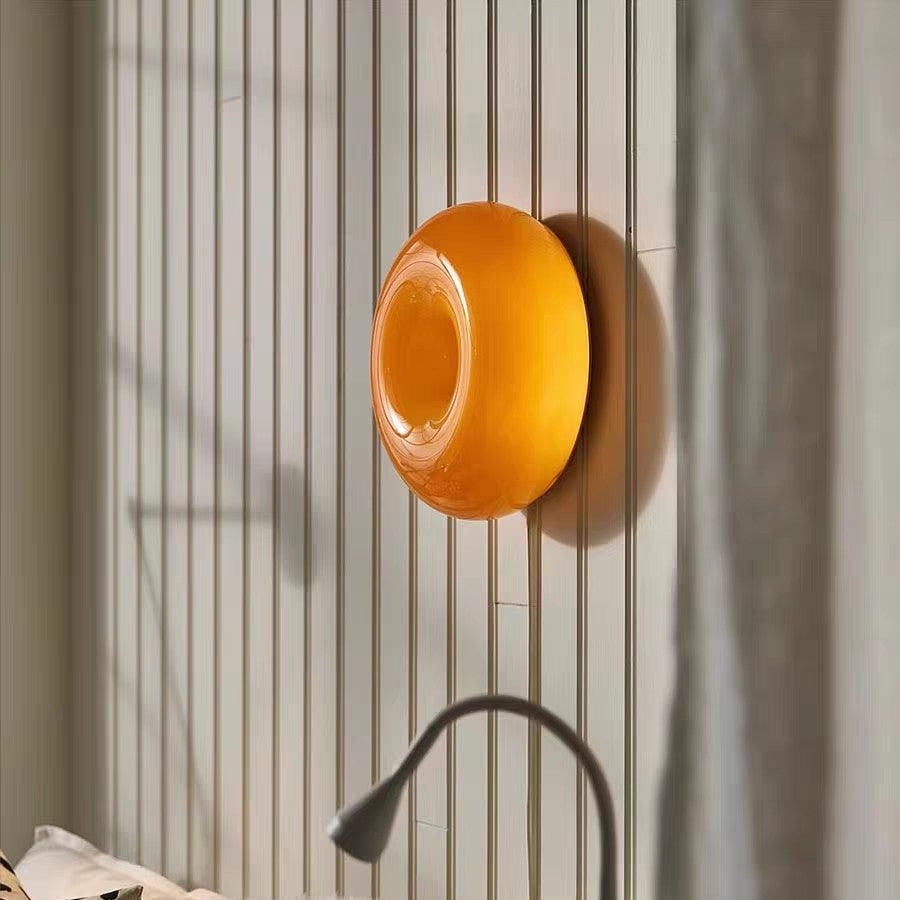 Nowoczesna Szklana Lampa Ścienna LED w Kształcie Pączka z 3 Trybami Światła 1