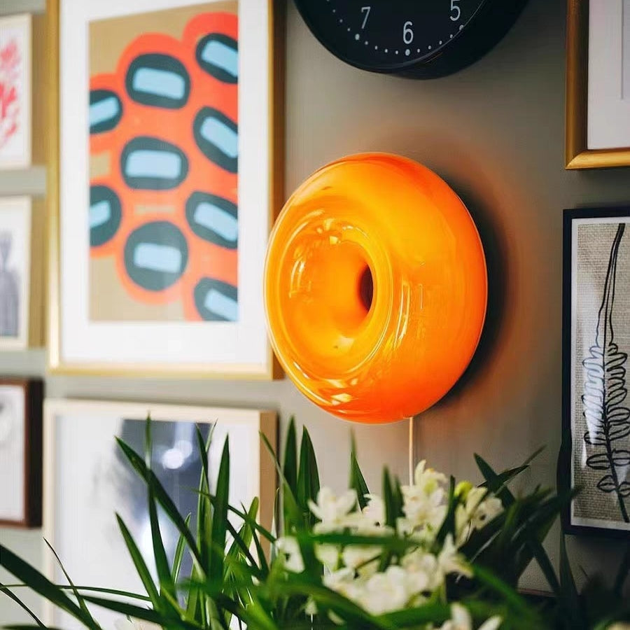 Nowoczesna Szklana Lampa Ścienna LED w Kształcie Pączka z 3 Trybami Światła 2