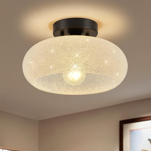 Nowoczesna Szklana Lampa Sufitowa Półwpuszczana | Eleganckie Oświetlenie do Salonu i Sypialni 0