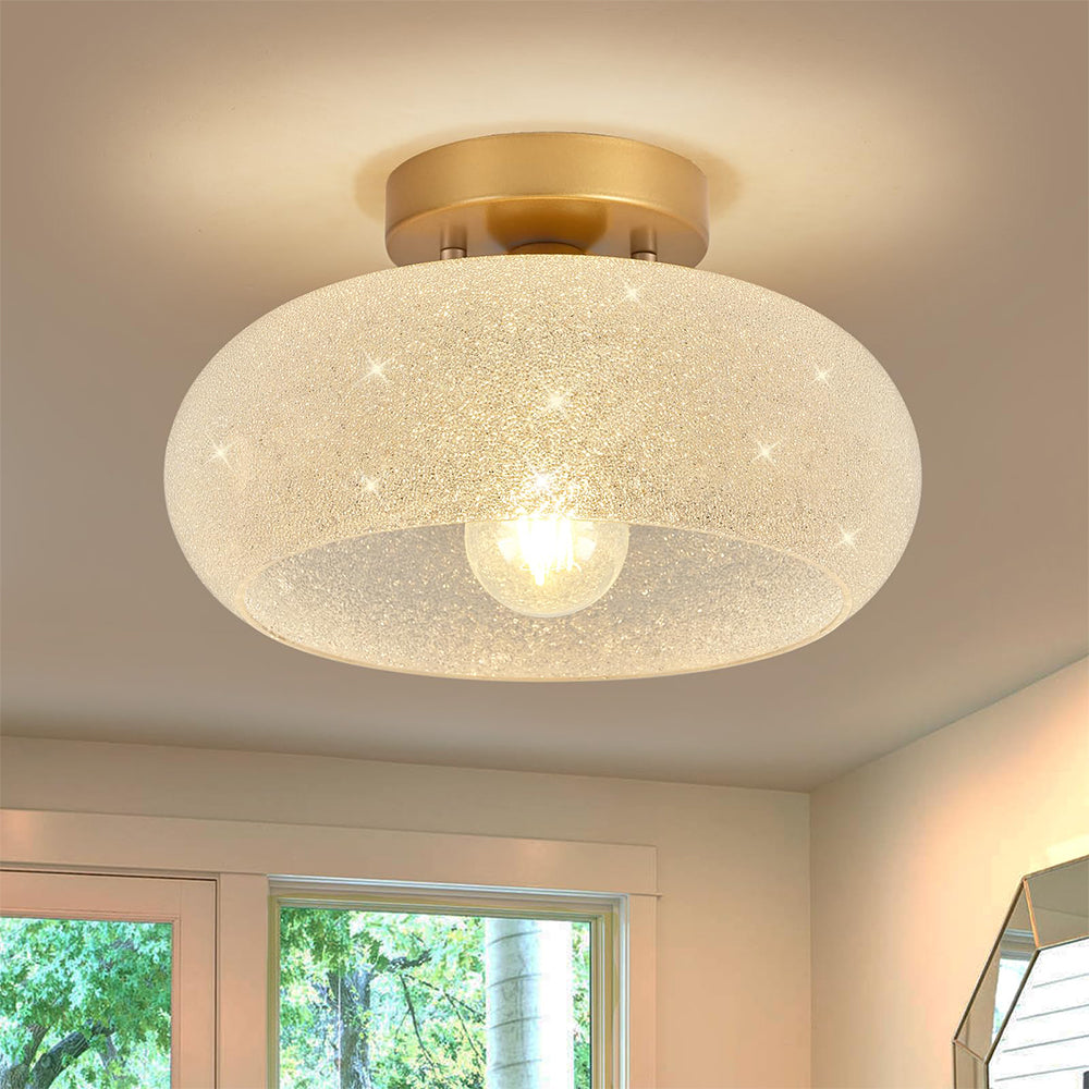 Nowoczesna Szklana Lampa Sufitowa Półwpuszczana | Eleganckie Oświetlenie do Salonu i Sypialni 1