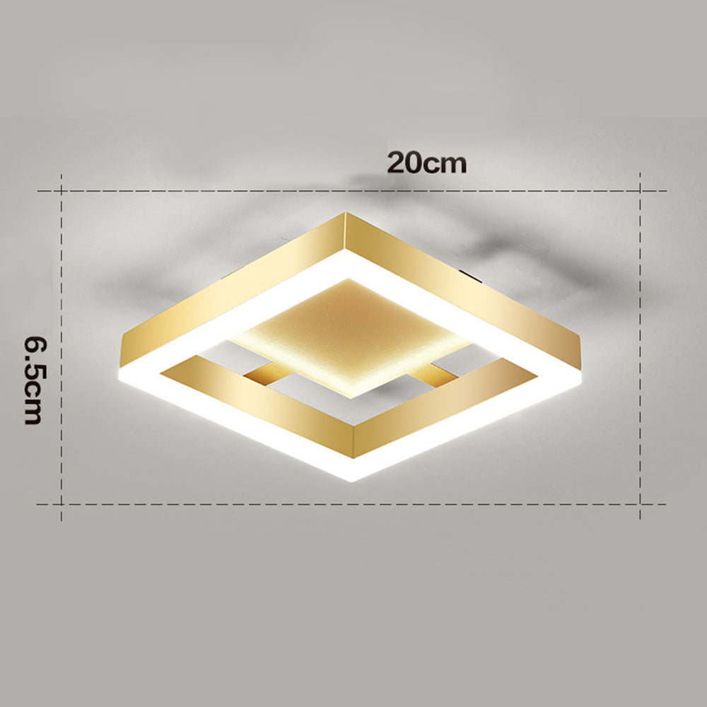 Nowoczesna Złota Lampa Sufitowa LED 12W – Energooszczędna Lampa do Salonu i Sypialni, 960 Lumenów, 20 cm 0