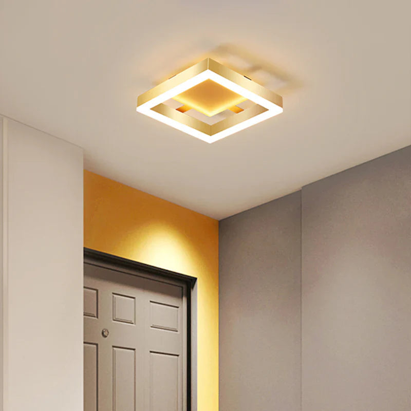 Nowoczesna Złota Lampa Sufitowa LED 12W – Energooszczędna Lampa do Salonu i Sypialni, 960 Lumenów, 20 cm 1