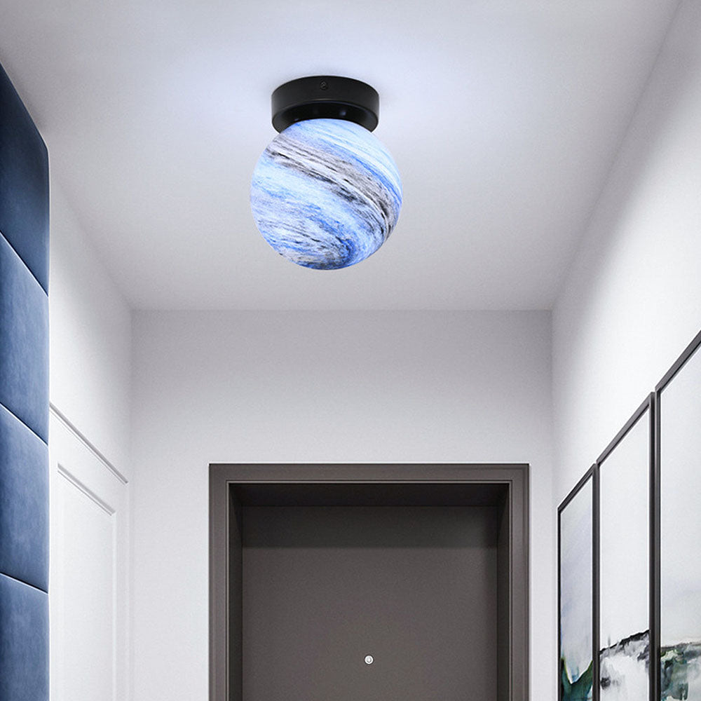 Nowoczesna szklana lampa sufitowa kula z miękkim światłem – idealna do sypialni i jadalni 1