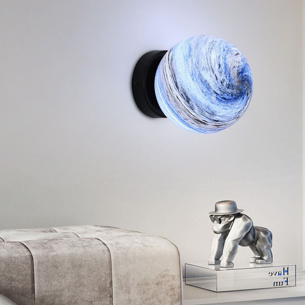 Nowoczesna szklana lampa sufitowa kula z miękkim światłem – idealna do sypialni i jadalni 2