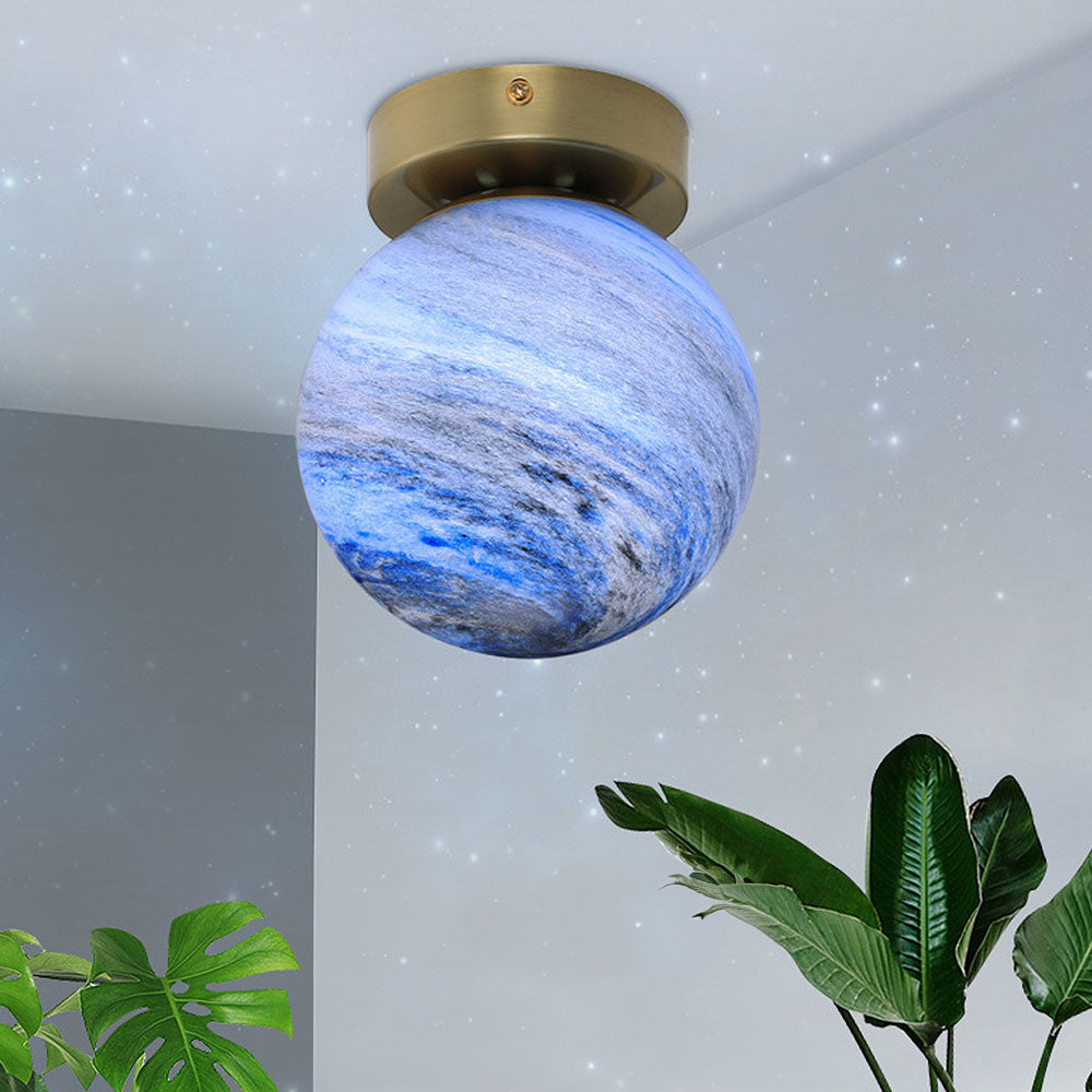 Nowoczesna szklana lampa sufitowa kula z miękkim światłem – idealna do sypialni i jadalni 5