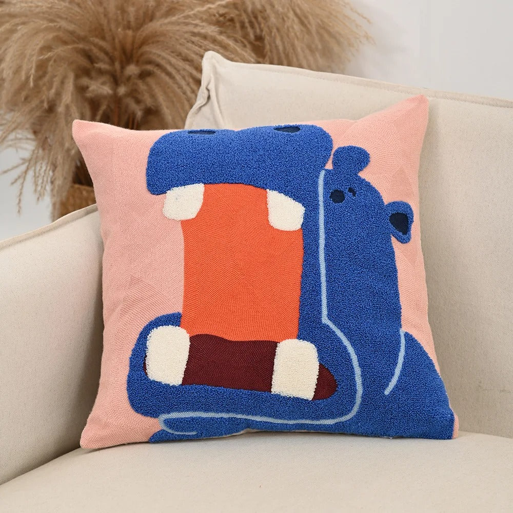 Poduszka Dekoracyjna Haftowana 45x45 cm z Mieszanki Poliestru i Bawełny – Stylowy Akcent do Salonu i Sypialni 3