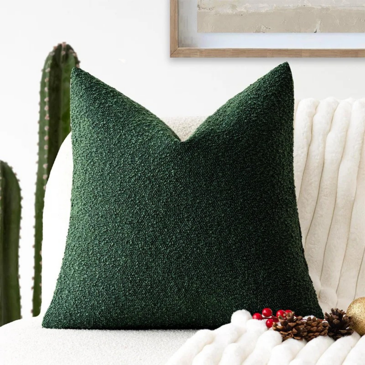 Poduszka Dekoracyjna Tulum z Luksusowej Tkaniny Boucle 45x45 cm – Elegancki Minimalistyczny Design do Salonu 10