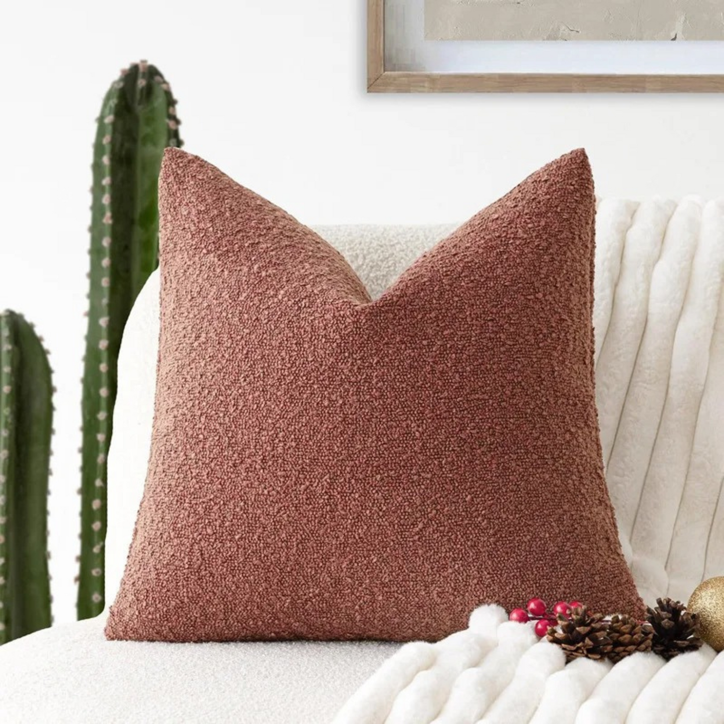 Poduszka Dekoracyjna Tulum z Luksusowej Tkaniny Boucle 45x45 cm – Elegancki Minimalistyczny Design do Salonu 12