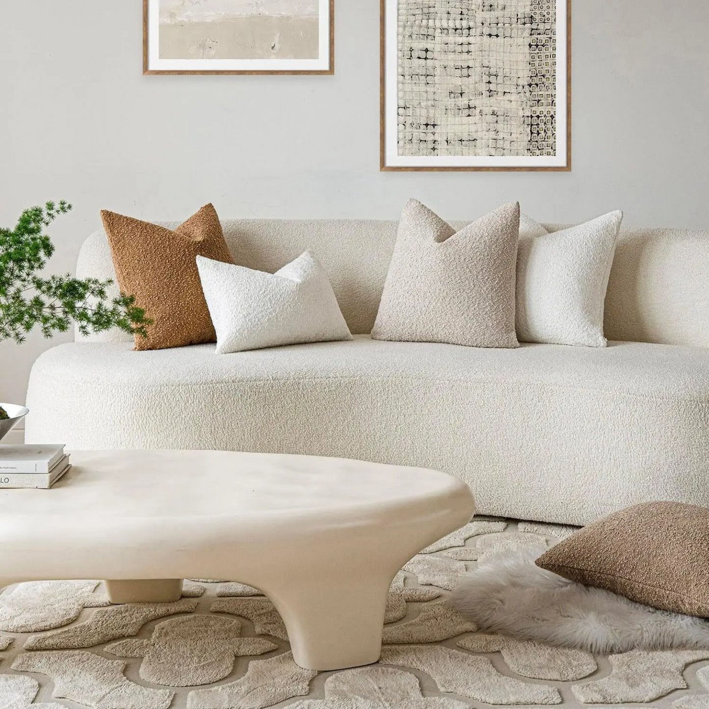 Poduszka Dekoracyjna Tulum z Luksusowej Tkaniny Boucle 45x45 cm – Elegancki Minimalistyczny Design do Salonu 2