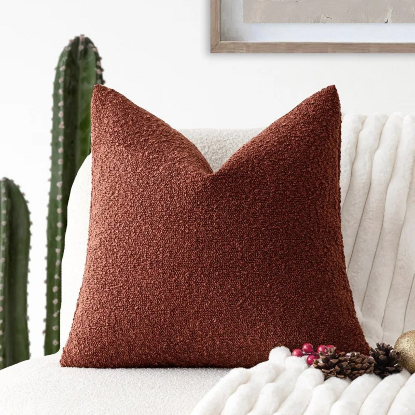 Poduszka Dekoracyjna Tulum z Luksusowej Tkaniny Boucle 45x45 cm – Elegancki Minimalistyczny Design do Salonu 9