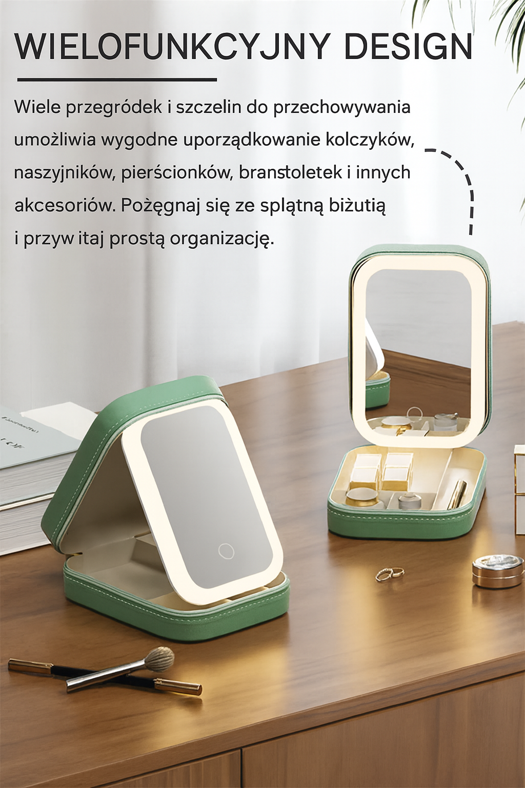 Pudełko Kosmetyczne Lumi | Organizer Z Lustrem LED 0,5kg 4