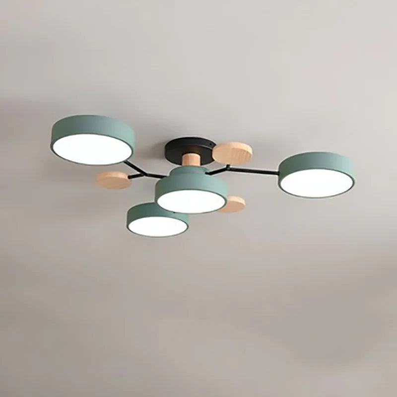Skandynawska okrągła lampa sufitowa LED z designem gałązki
