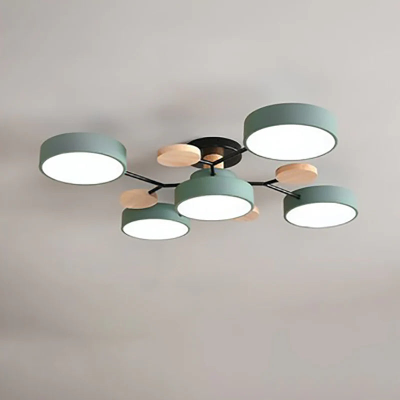 Skandynawska okrągła lampa sufitowa LED z designem gałązki