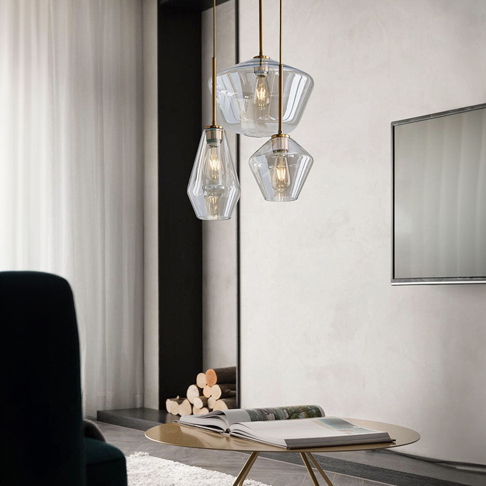 Szklana Lampa Wisząca Industrialna z Przezroczystym Kloszem – Lampa do Salonu E27, 220V, Elegancki Design 2