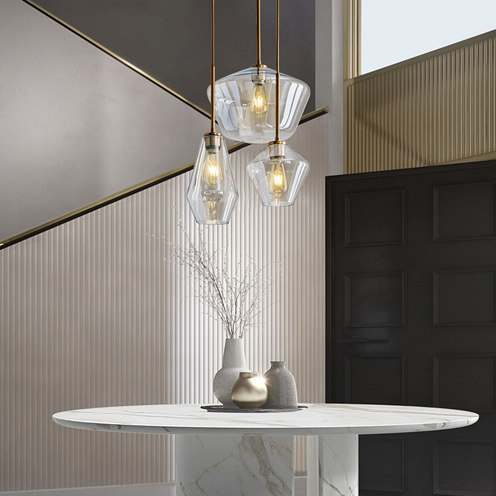 Szklana Lampa Wisząca Industrialna z Przezroczystym Kloszem – Lampa do Salonu E27, 220V, Elegancki Design 3