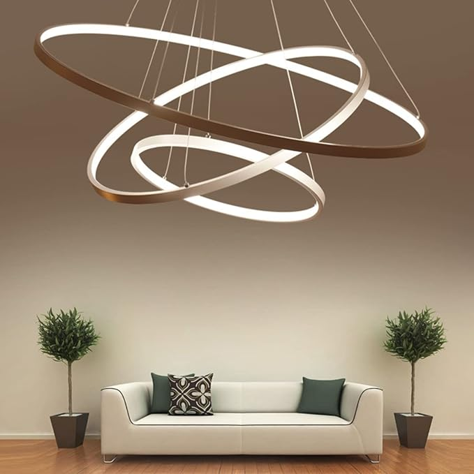 Żyrandol Halo do Salonu | Luksusowy, Konfigurowalny Design z Pierścieniami Akrylowymi 2