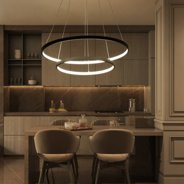 Żyrandol Halo do Salonu | Luksusowy, Konfigurowalny Design z Pierścieniami Akrylowymi 8