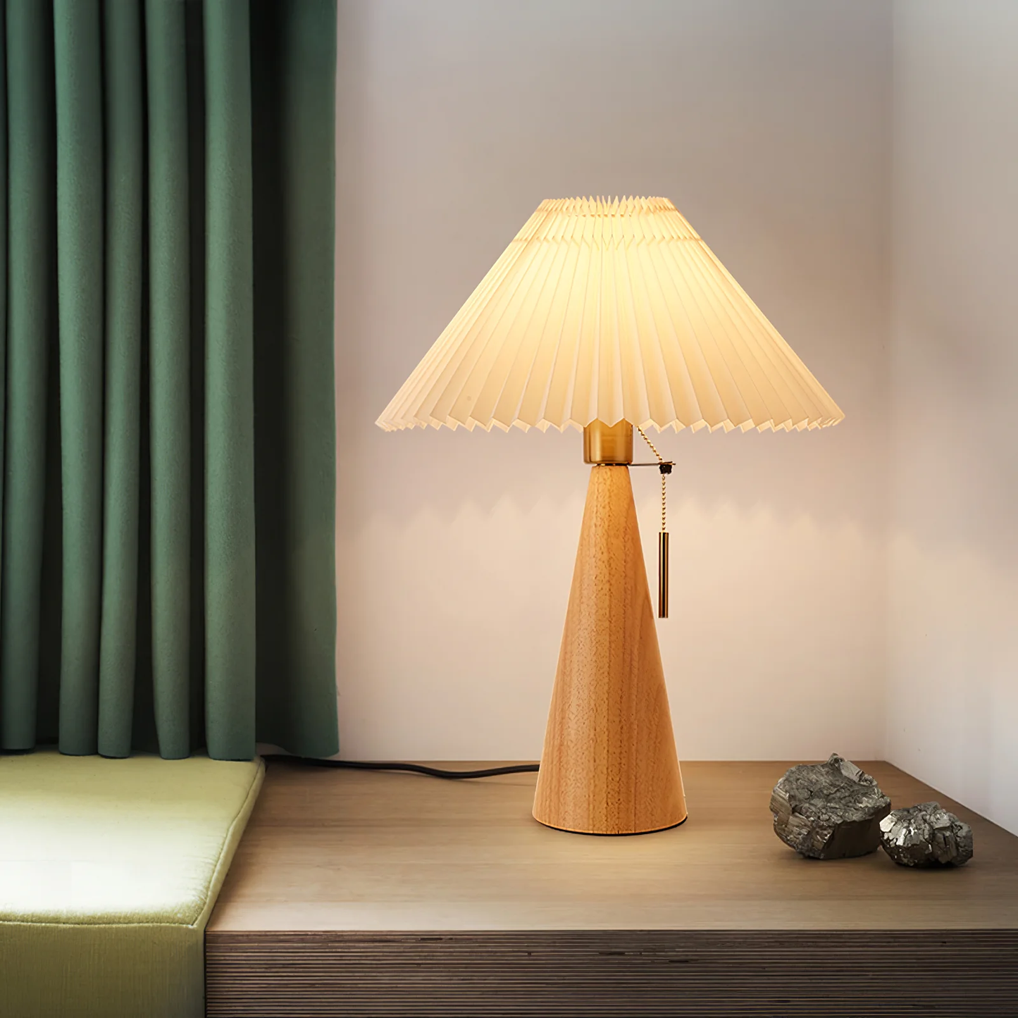 Drewniana Lampa Stołowa