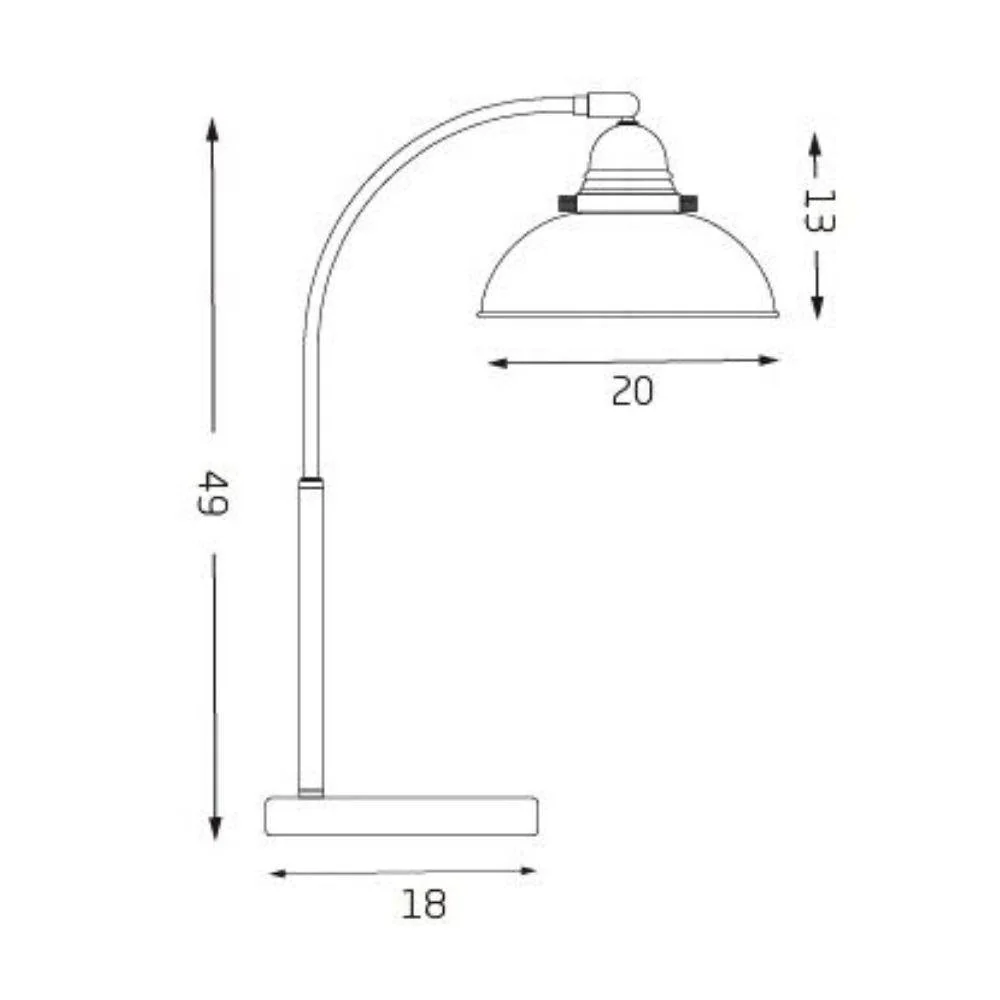 Stolní a psací lampa ve vintage stylu z kovu
