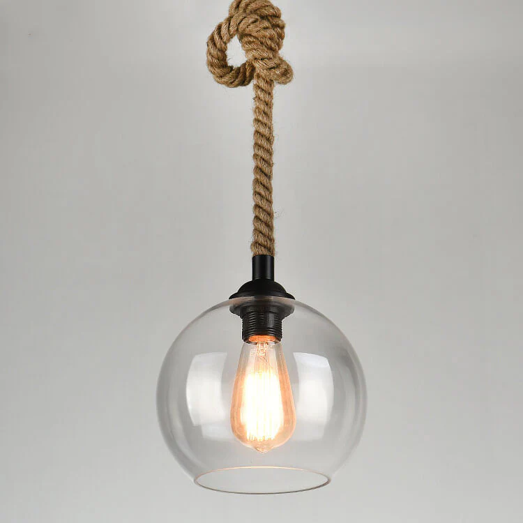 Retro Szklana Wisząca Lampa